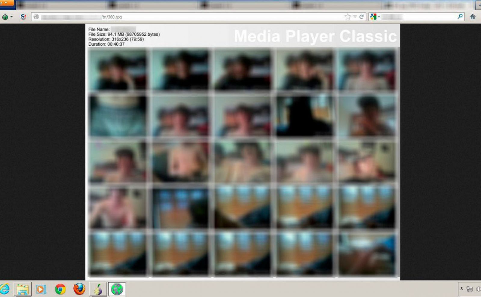 Archivos de menores en actitudes pornográficas en la pantalla de un ordenador.