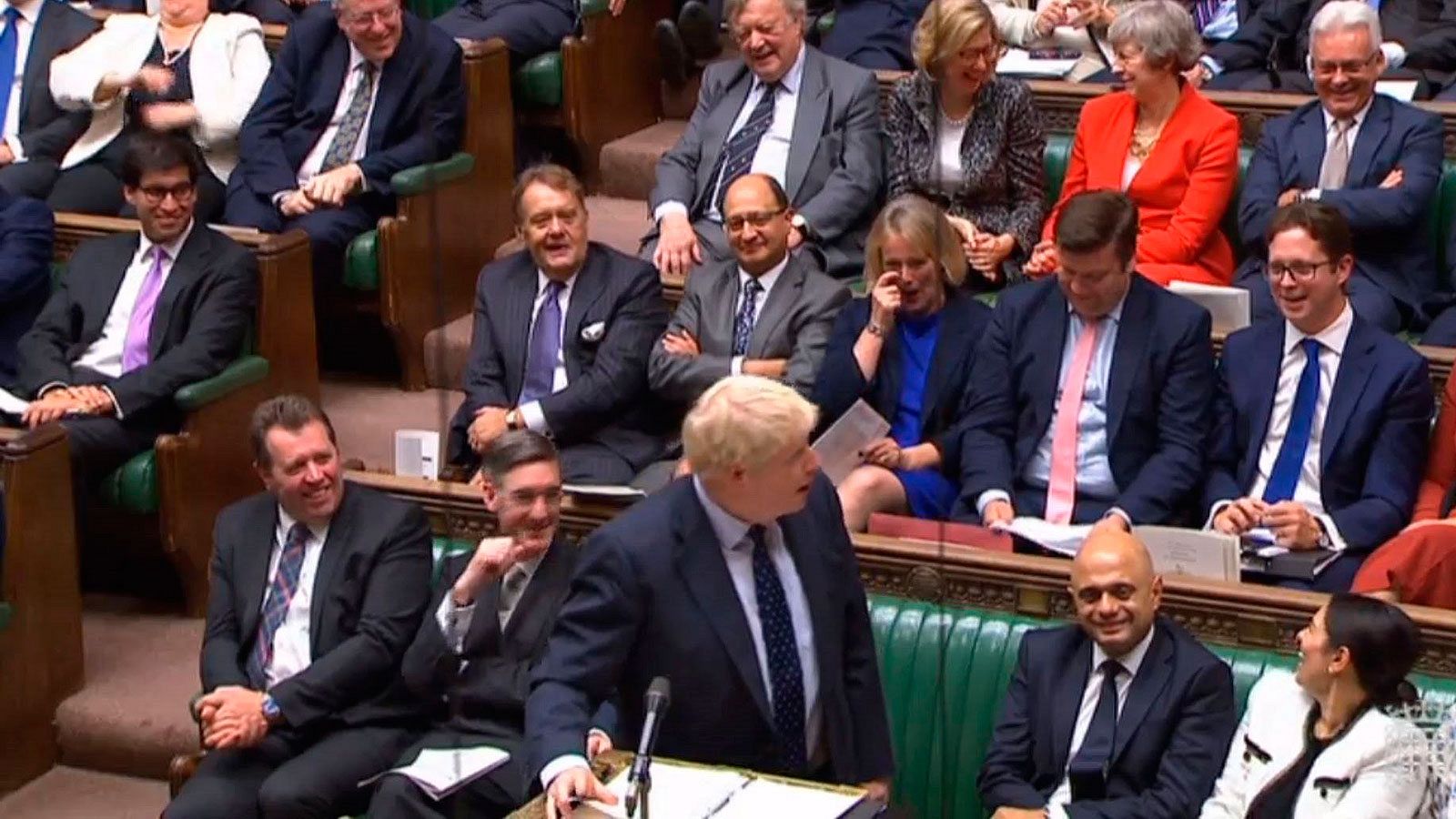 El primer ministro británico, Boris Johnson, durante una alocución en el Parlamento británico