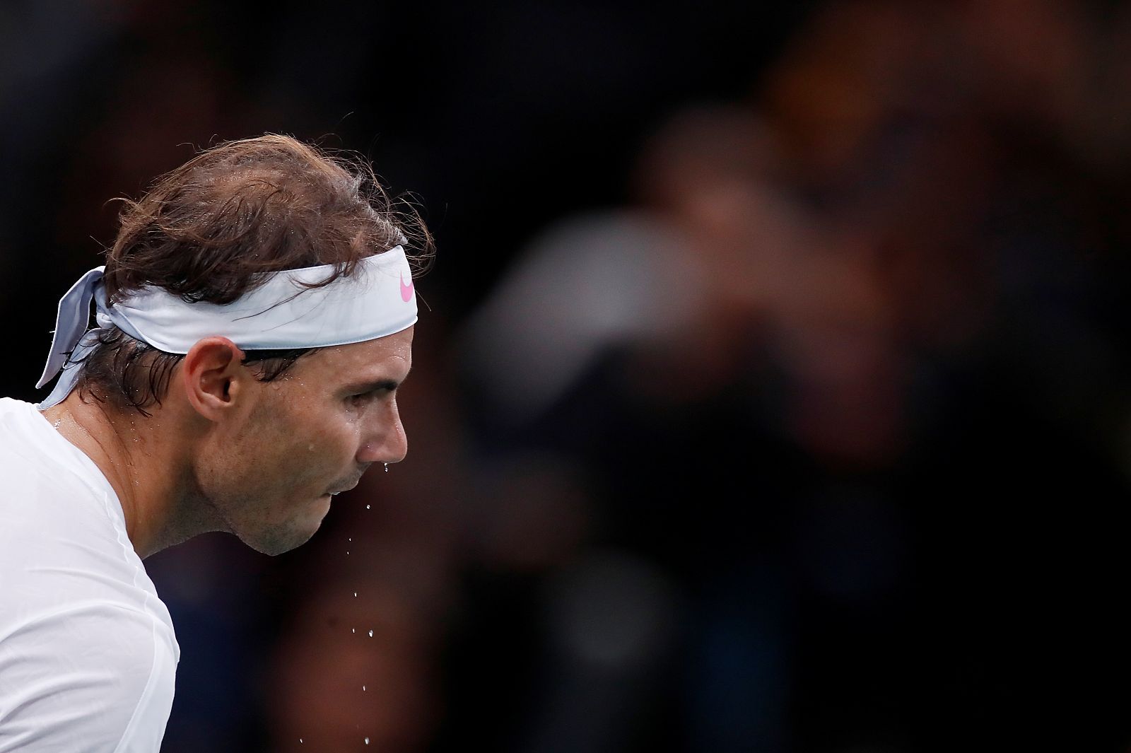 Nadal, en un momento del partido ante Wawrinka en París-Bercy