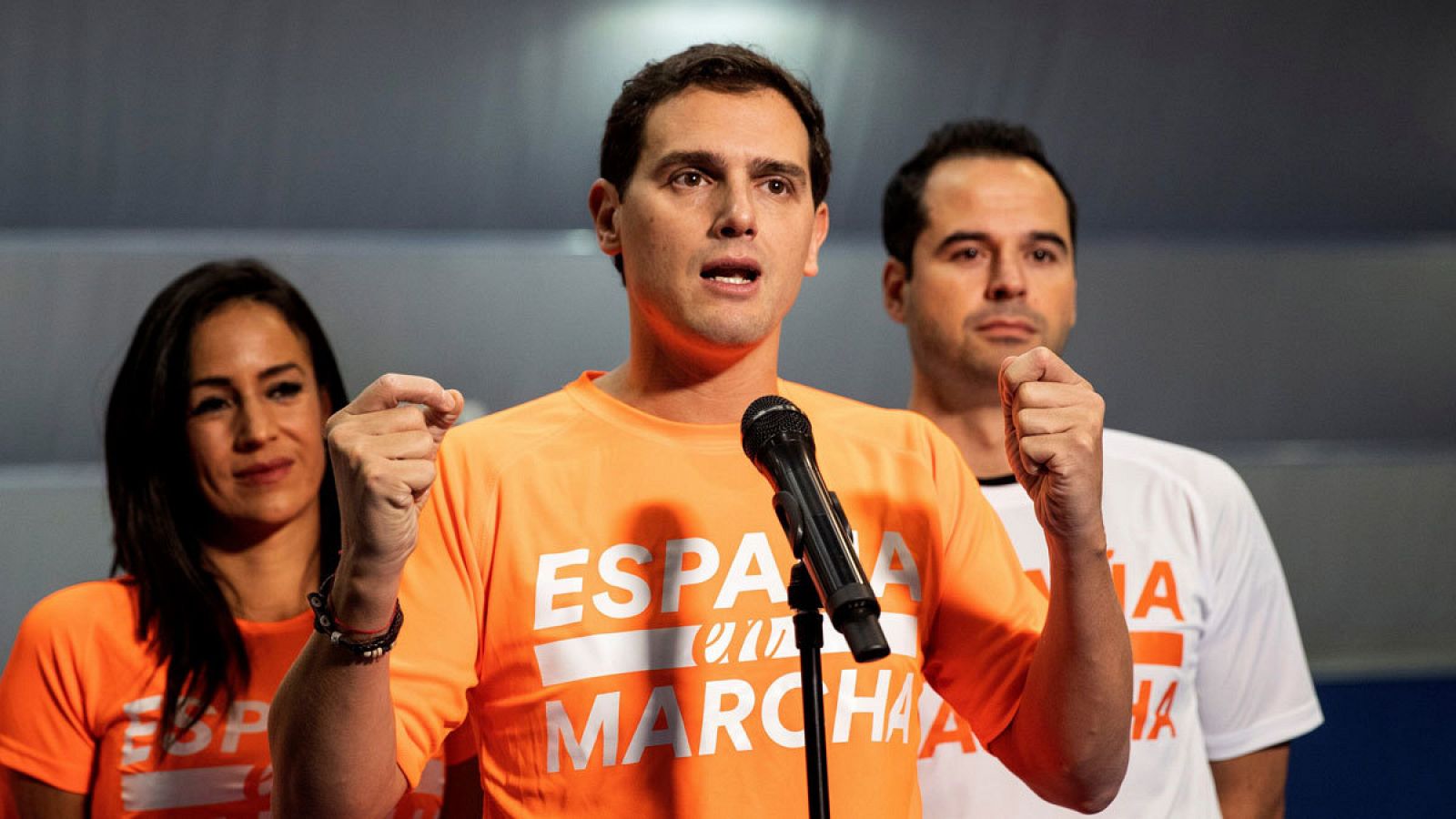 En Marcha", el penúltimo acto de campaña en el polideportivo Antonio Mata, del distrito madrileño de San Blas