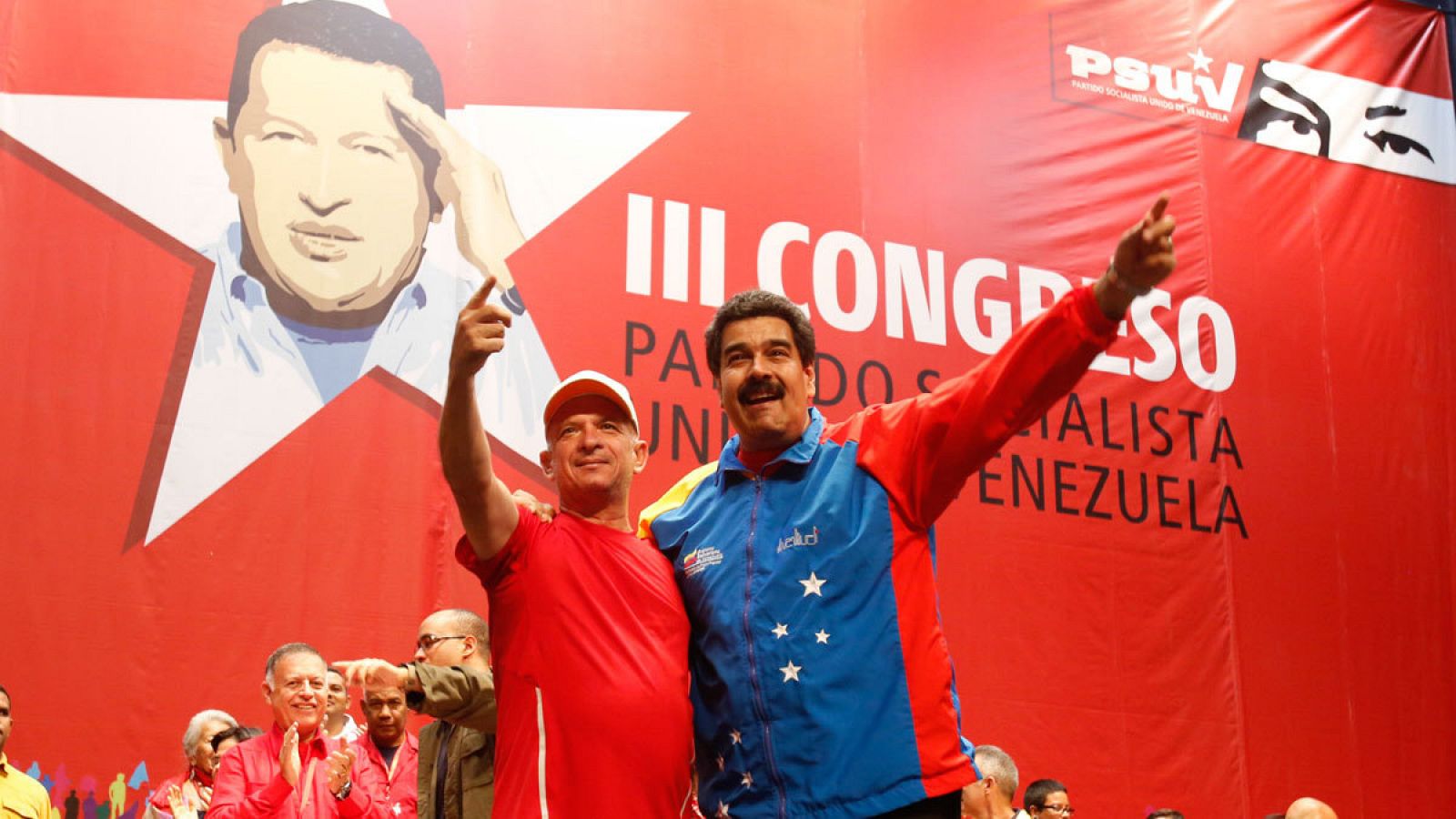 Hugo Carvajal junto a Nicolás Maduro en un acto político celebrado en 2014.