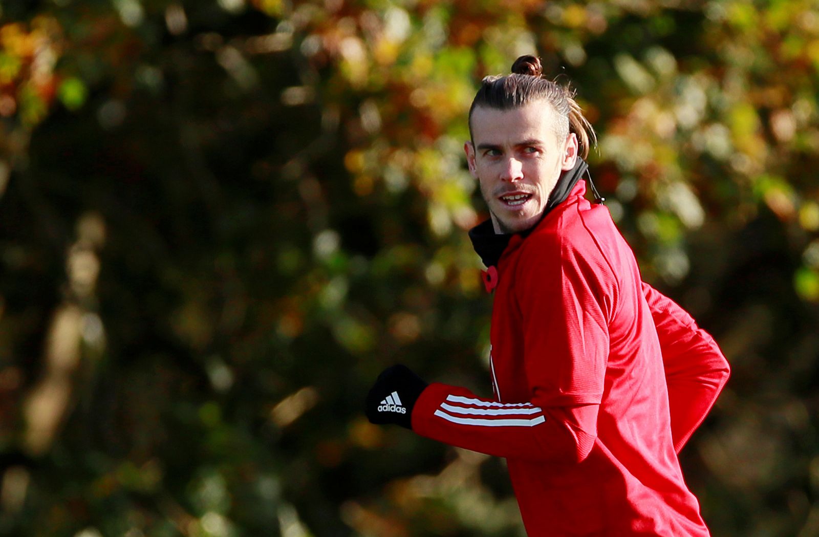 Gareth Bale durante un entrenamiento con la selección de Gales.