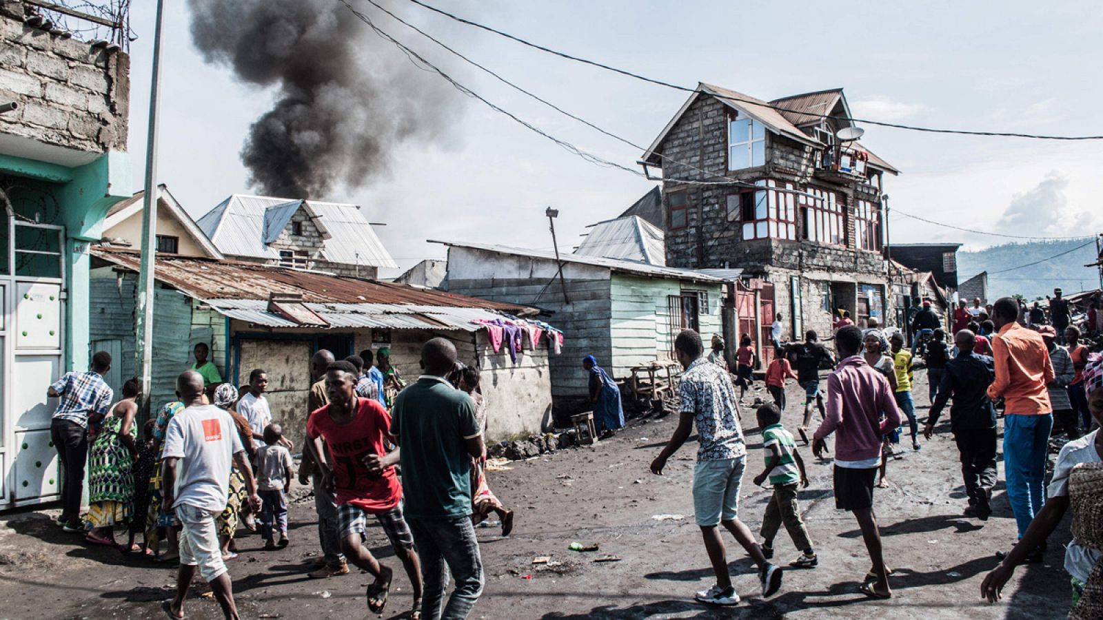 Zona de la ciudad de Goma donde ha caído el aparato
