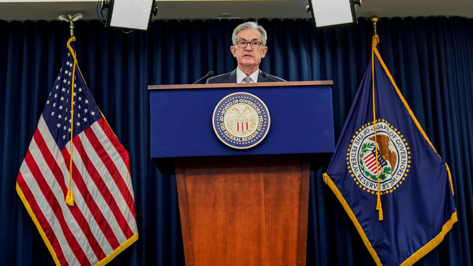 Jerome Powell (Fed), en rueda de prensa