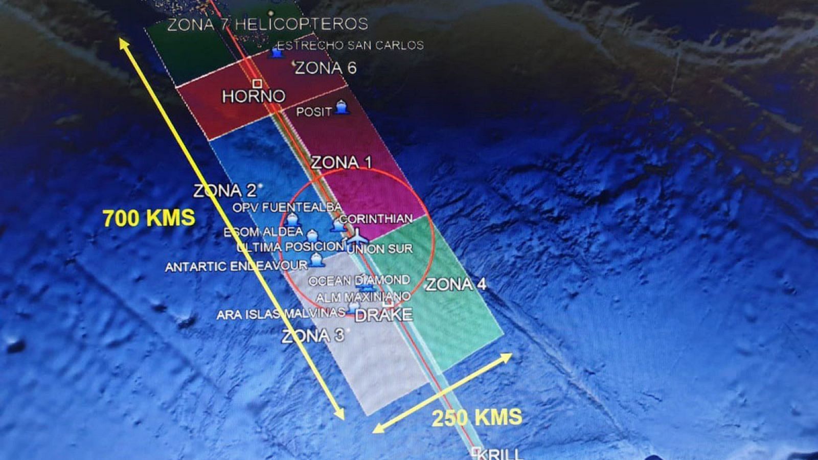 Zona de búsqueda donde se han encontrado los restos