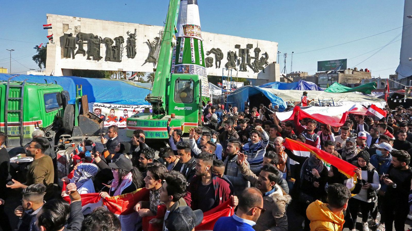 Manifestantes en Bagdad, el 24 de diciembre. SABAH ARAR / AFP