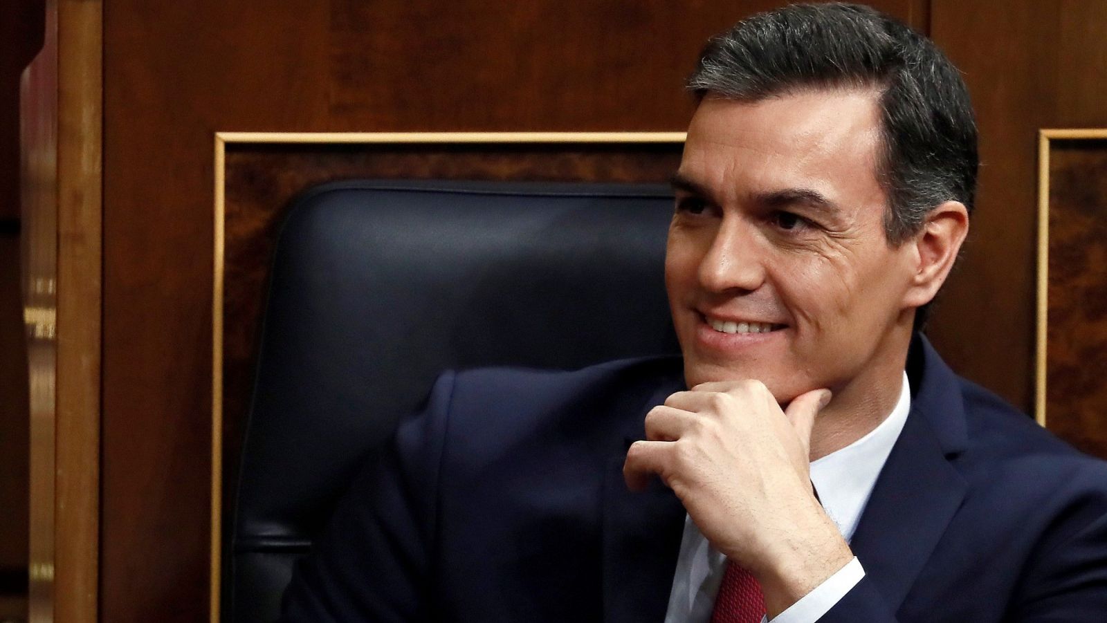 El presidente del Gobierno, Pedro Sánchez, durante el debate de investidura en el Congreso.