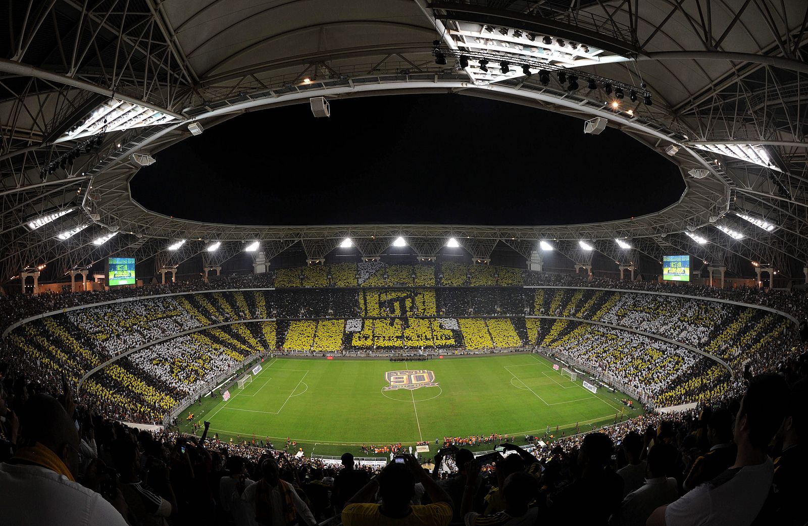 Imagen del King Abdullah Sports City stadium, donde Valencia, Barcelona, Real Madrid y Atlético disputarán la Supercopa.