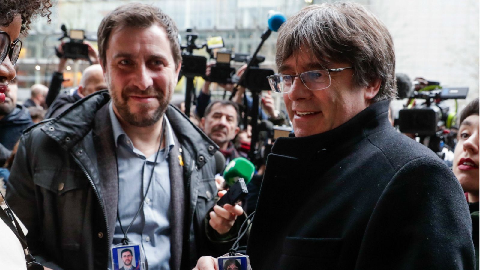 Comín y Puigdemont hablan con la prensa a la salida del Parlamento Europeo el pasado 20 de diciembre