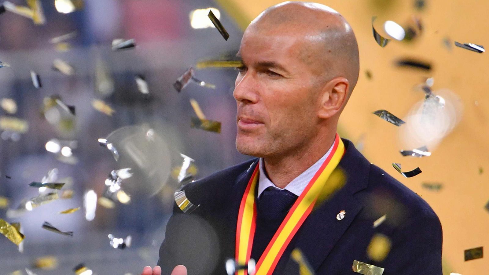 Zinedine Zidane, en la entrega de trofeos de la Supercopa.