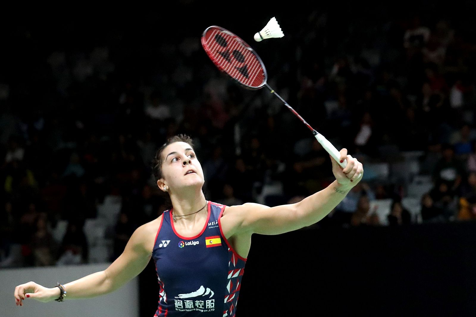 Carolina Marín, en acción en su primer partido del Abierto de Indonesia 2020