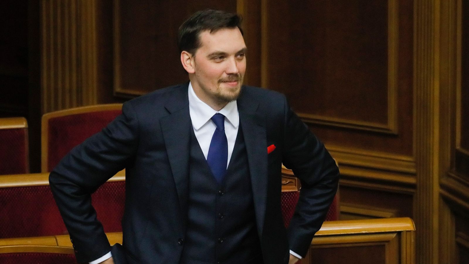 El primer ministro de Ucrania, Alexéi Goncharuk, en el Parlamento