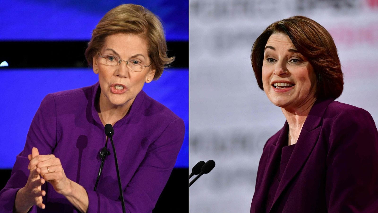 Las senadoras Elizabeth Warren y Amy Klobuchar, a quienes 'The New York Times' apoya en las primarias demócratas