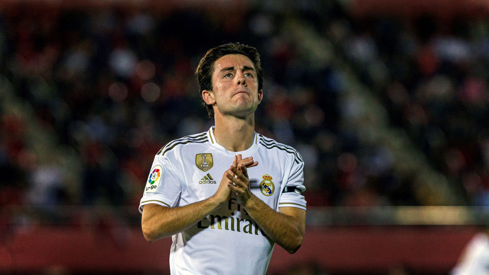 El lateral Odriozola, en su último partido con el Madrid en Mallorca.