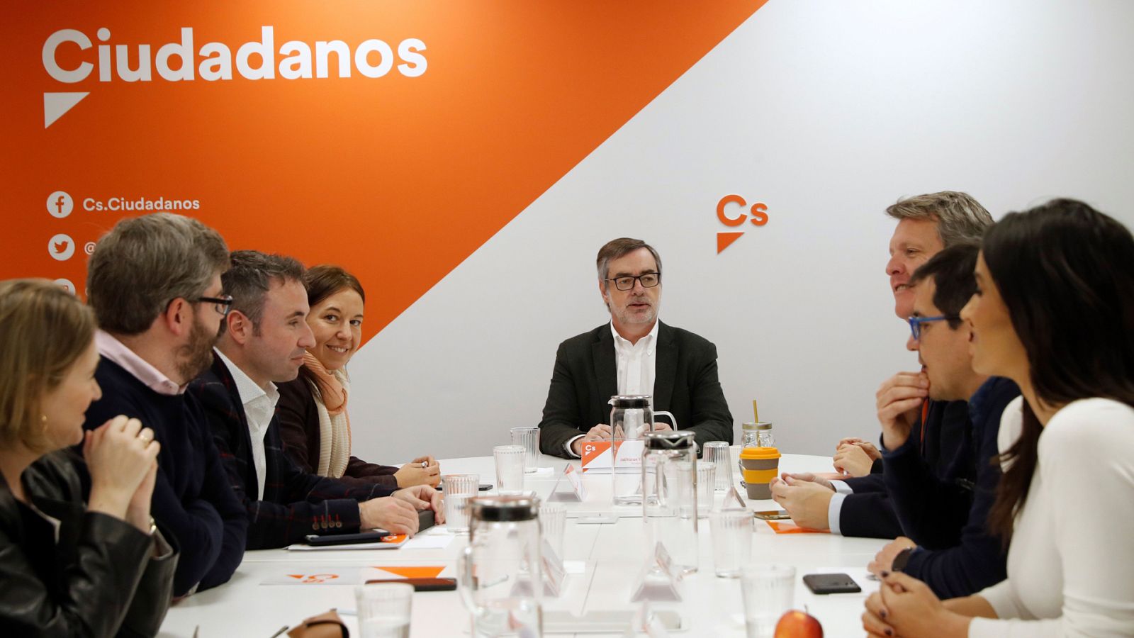 José Manuel Villegas presidiendo la reunión de la Comisión Gestora de Ciudadanos.