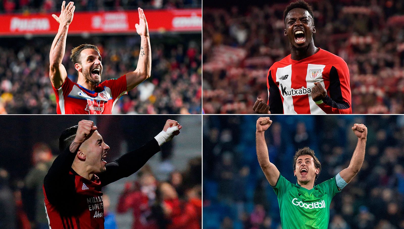 Granada, Athletic, Mirandés y Real Sociedad han dado la campanada y son los semifinalistas de Copa.