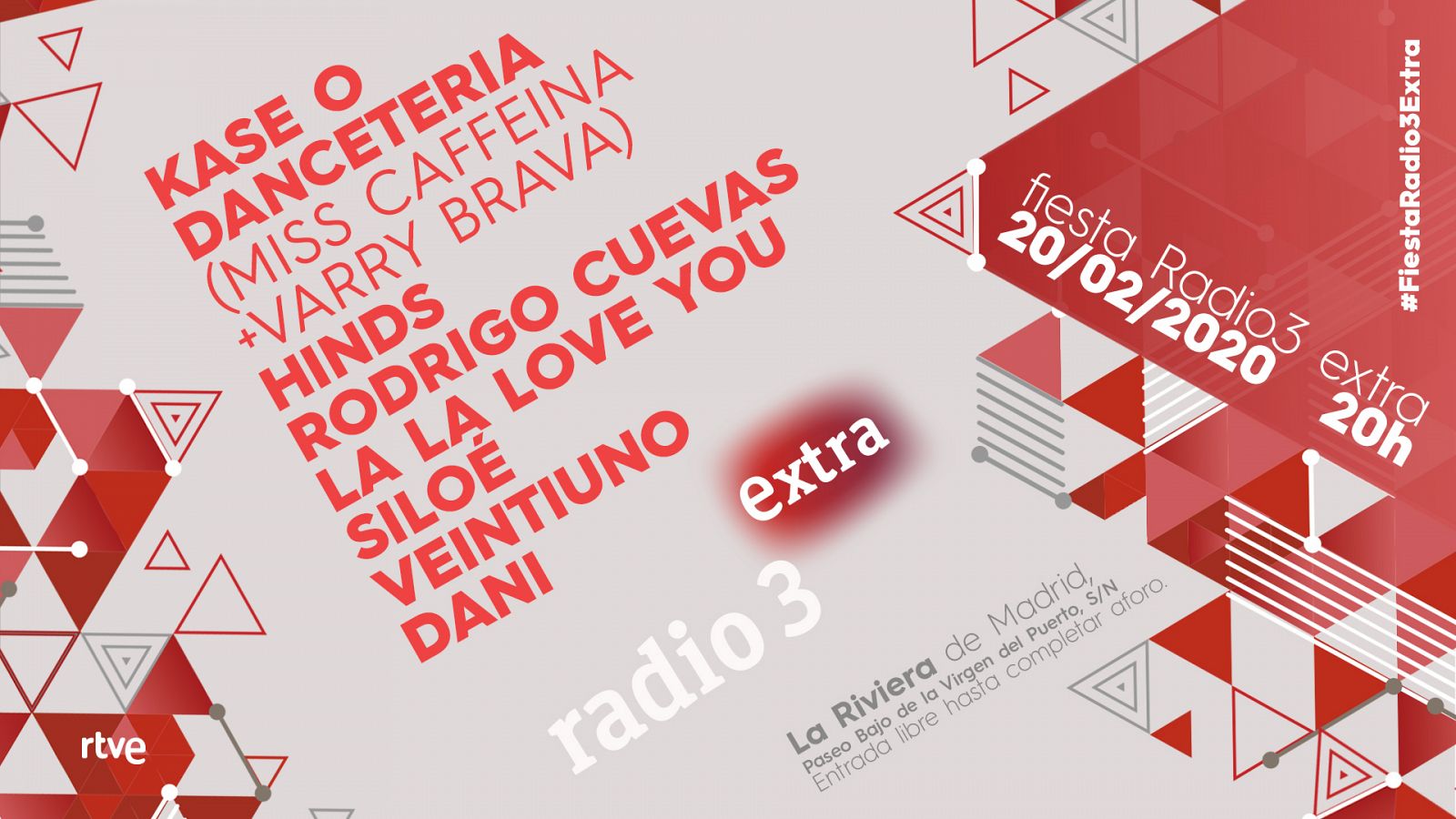 Kase O, Miss Cafeina y Varry Brava, Hinds, La La Love you o Rodrigo Cuevas, en la fiesta de Radio 3 Extra