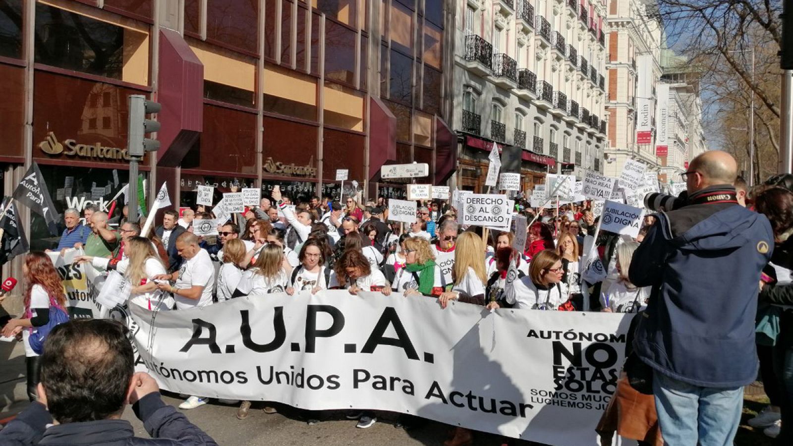 Manifestación de autónomos en Madrid