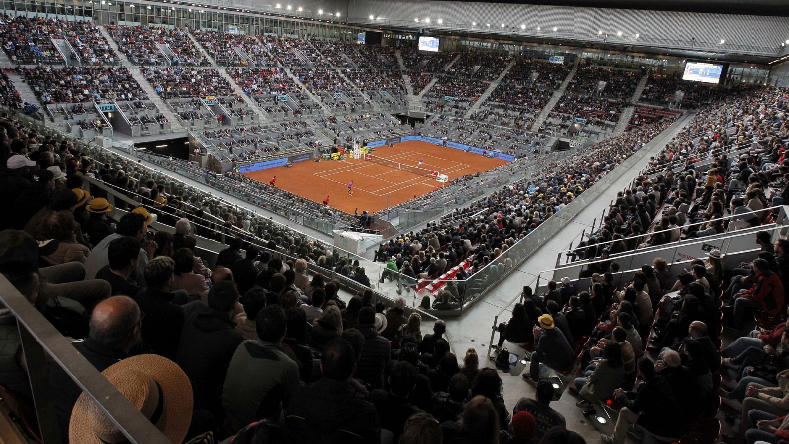 Vista general de la pista central Manolo Santana del Madrid Open.