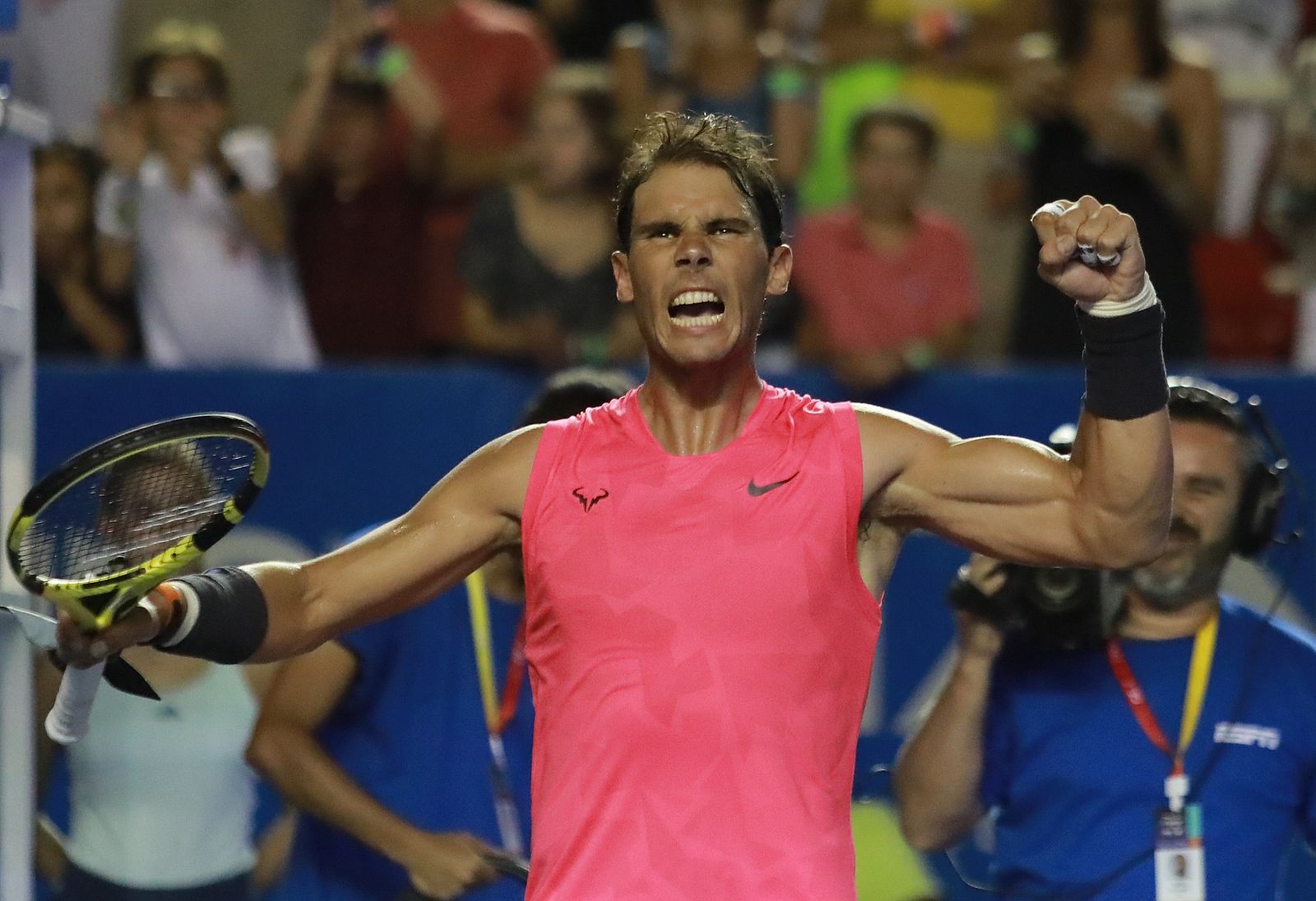 Rafa Nadal celebra su victoria ante Kecmanovic