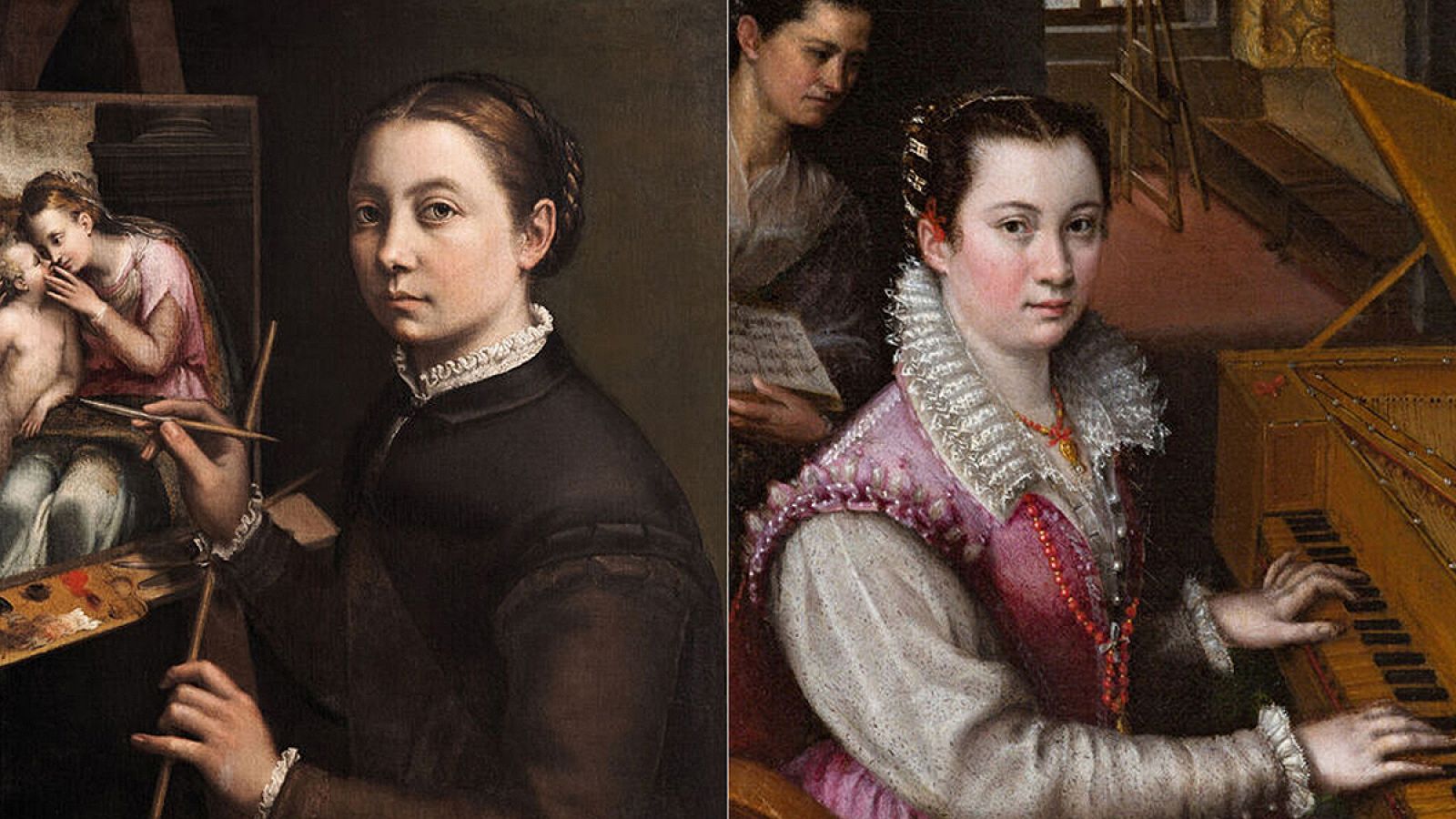 Las pintoras Sofonisba Anguissola (izq) y Lavinia Fontana (dcha)