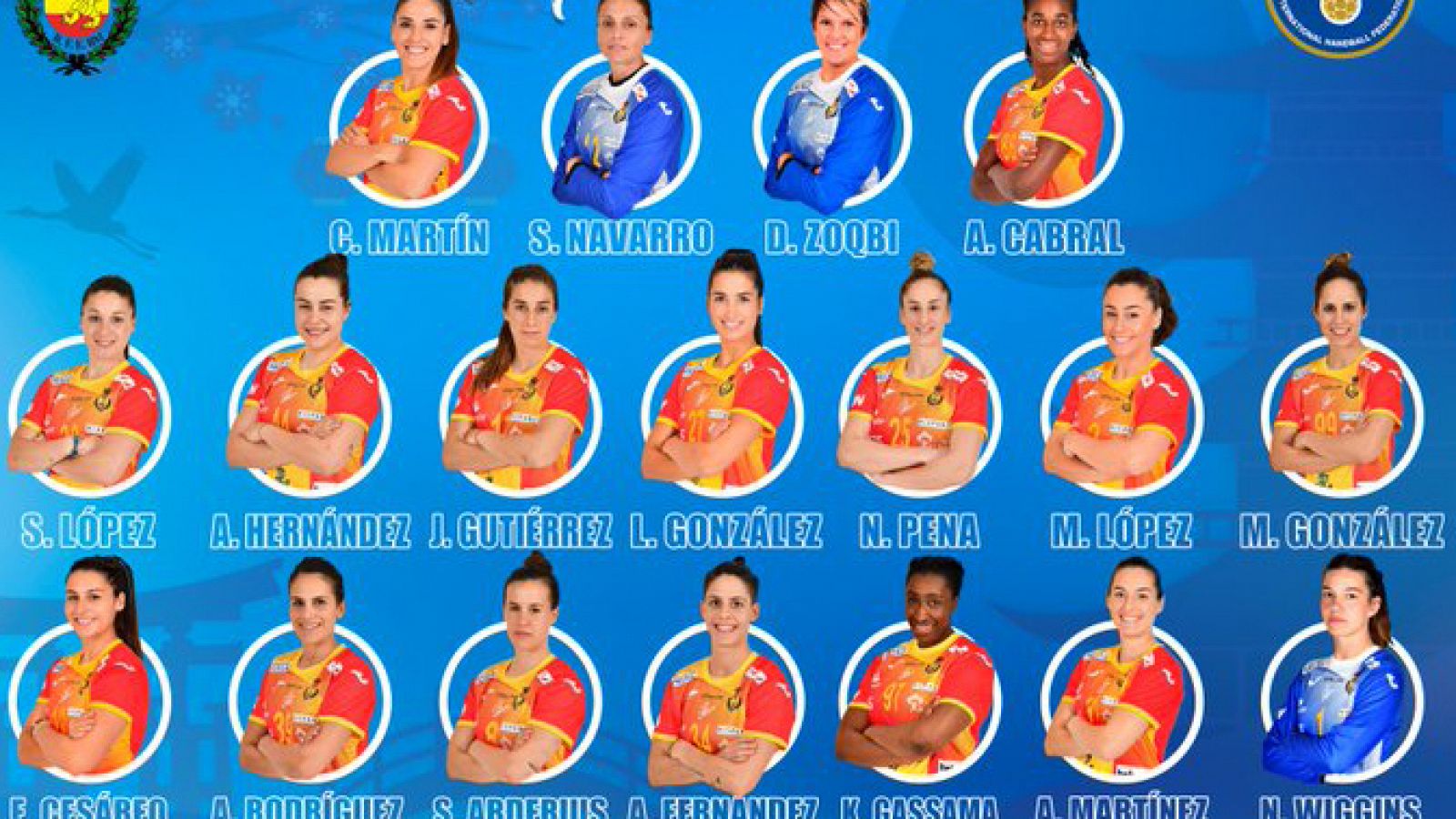 Imagen de la convocatoria de la selección española de balonmano femenino para el Preolómpìco de Llíria.