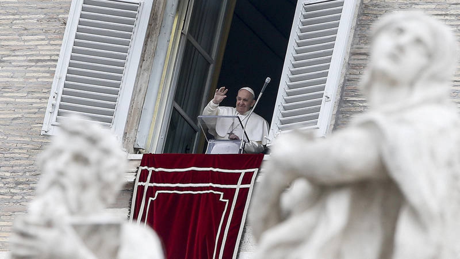 El papa durante el rezo del ángelus del pasado domingo