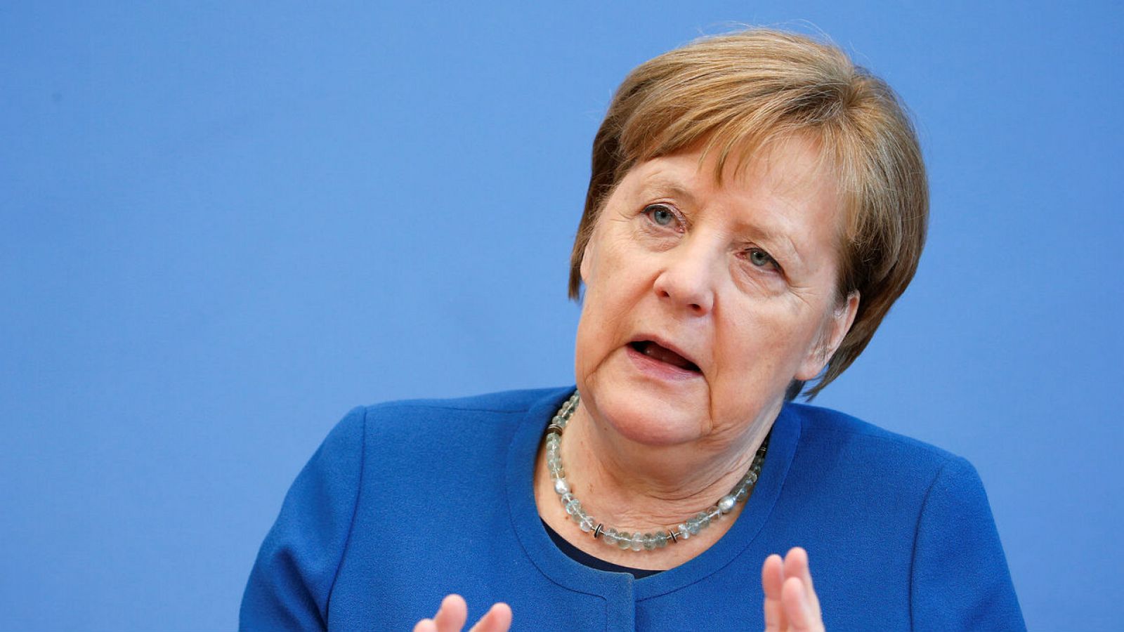 La canciller alemana Angela Merkel durante una rueda de prensa sobre el coronavirus en Berlín.