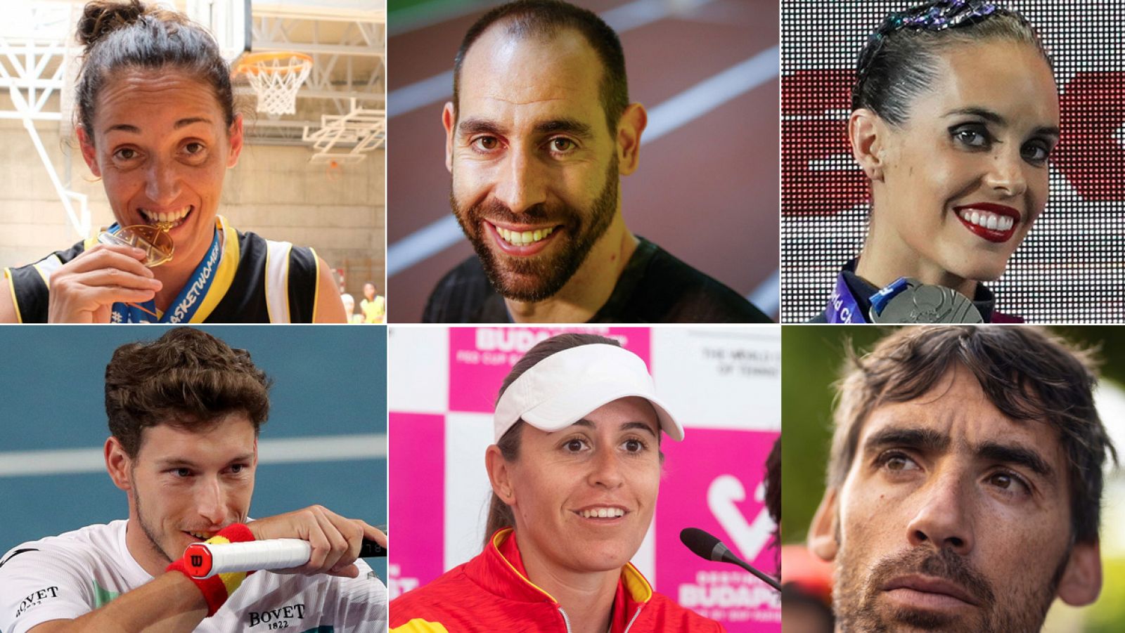 Montaje de imágenes de varios deportistas españoles