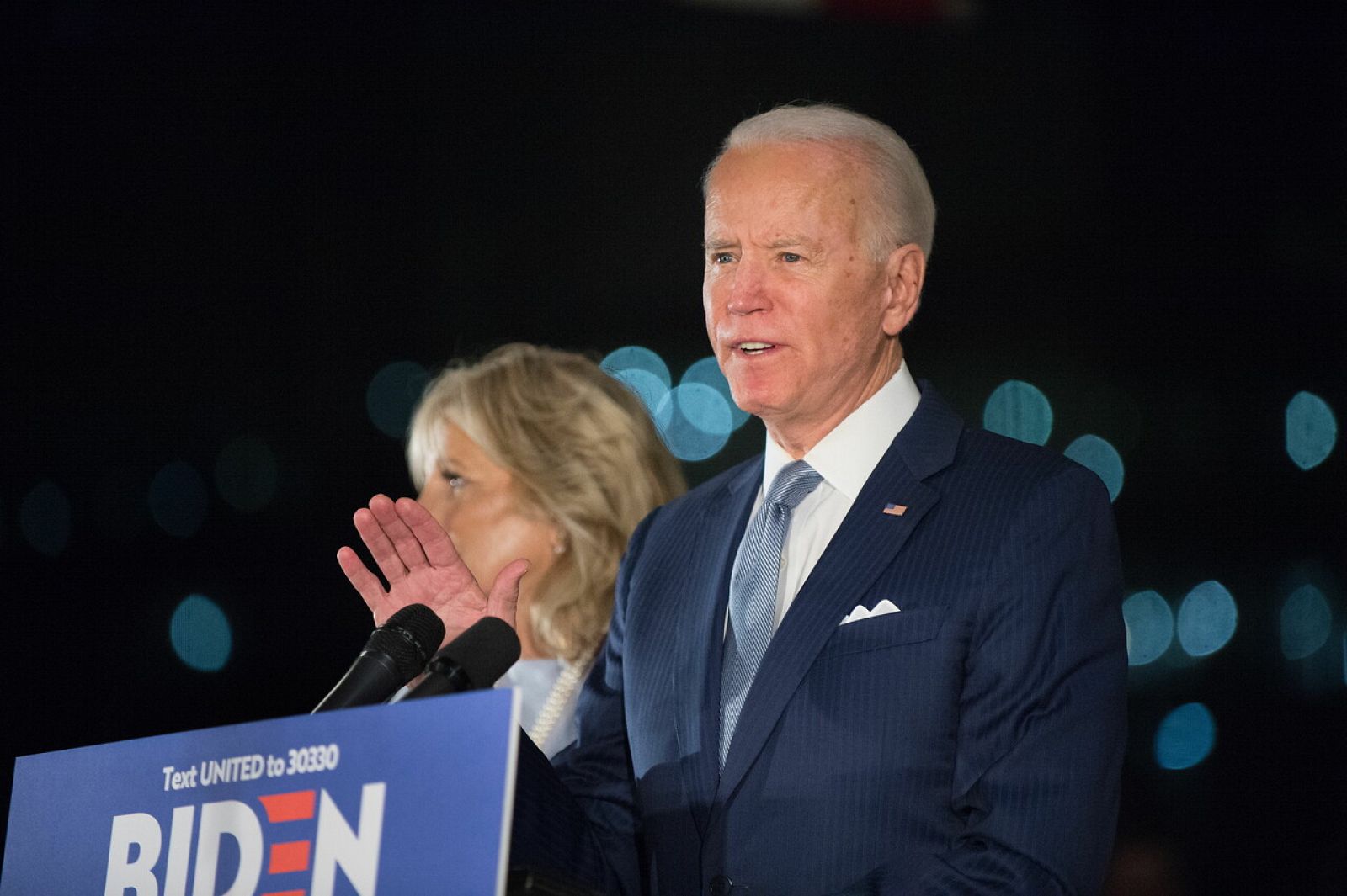 El candidato demócrata Joe Biden durante un evento en Pensilvania