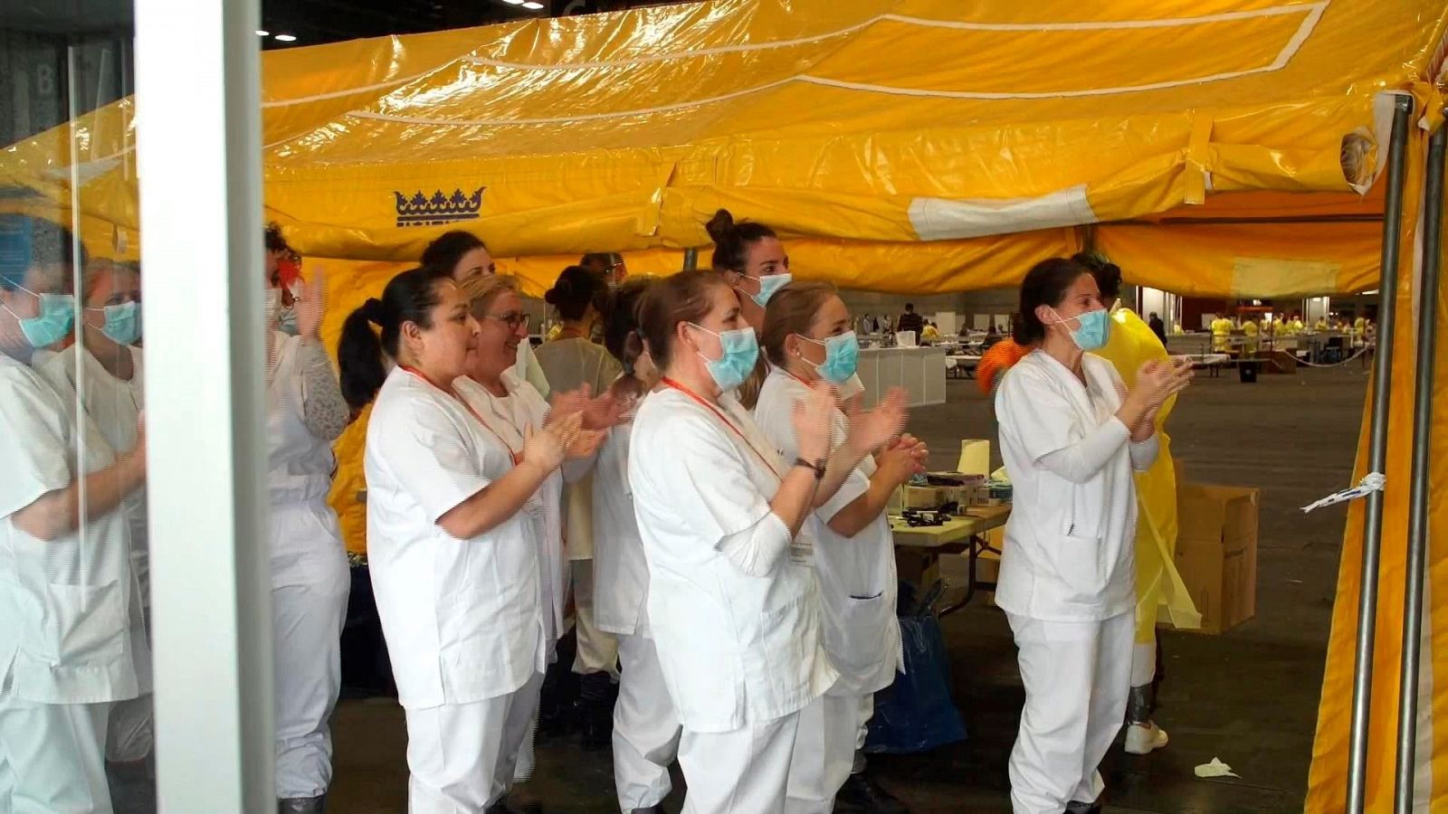  Enfermeras en el hospital provisional instalado en la Feria de Madrid