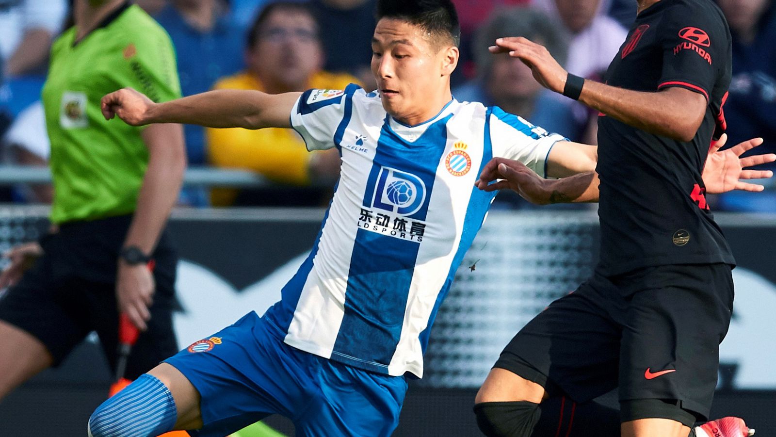 El extremo chino Wu Lei, en el Espanyol - Atlético de Madrid.