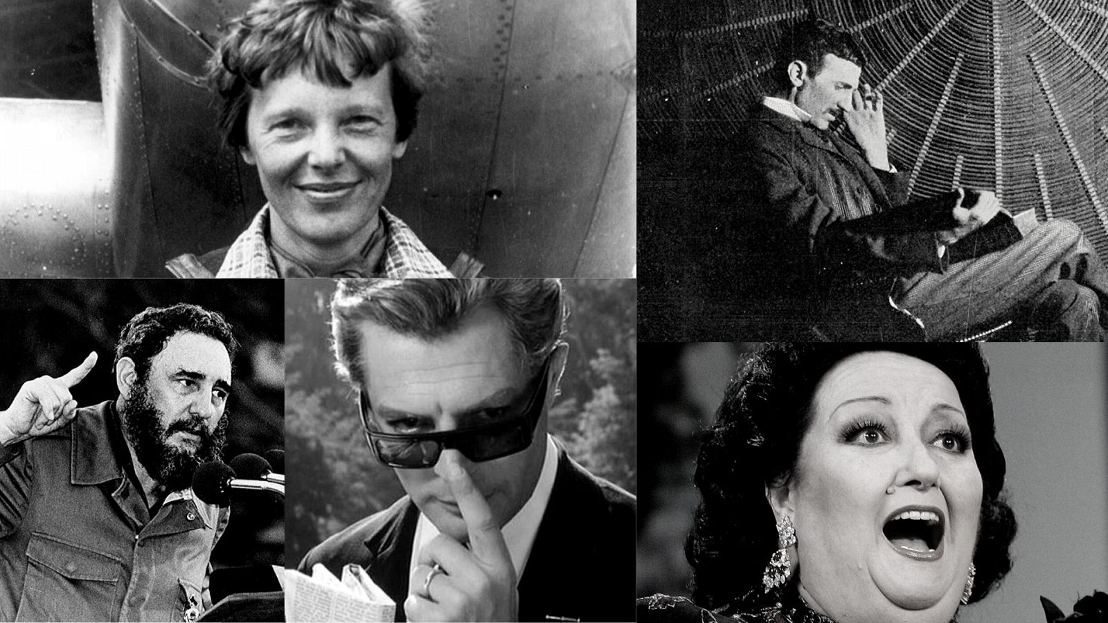 Descubre las vidas de Amelia Earhart, Tesla, Fidel Castro, Fellini y Montserrat Caballé, entre otros personajes.