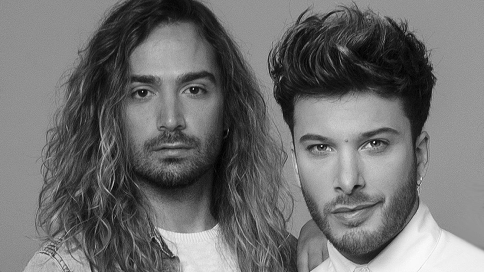 Blas Cantó y Dángelo en una foto promocional del equipo de Eurovisión 2020