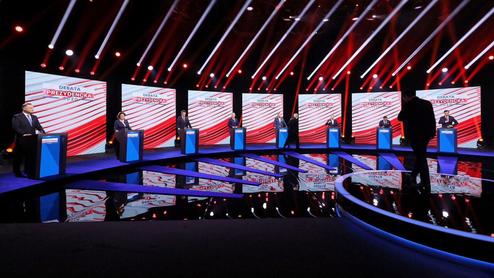 Los candidatos presidenciales polacos en el último debate televisivo