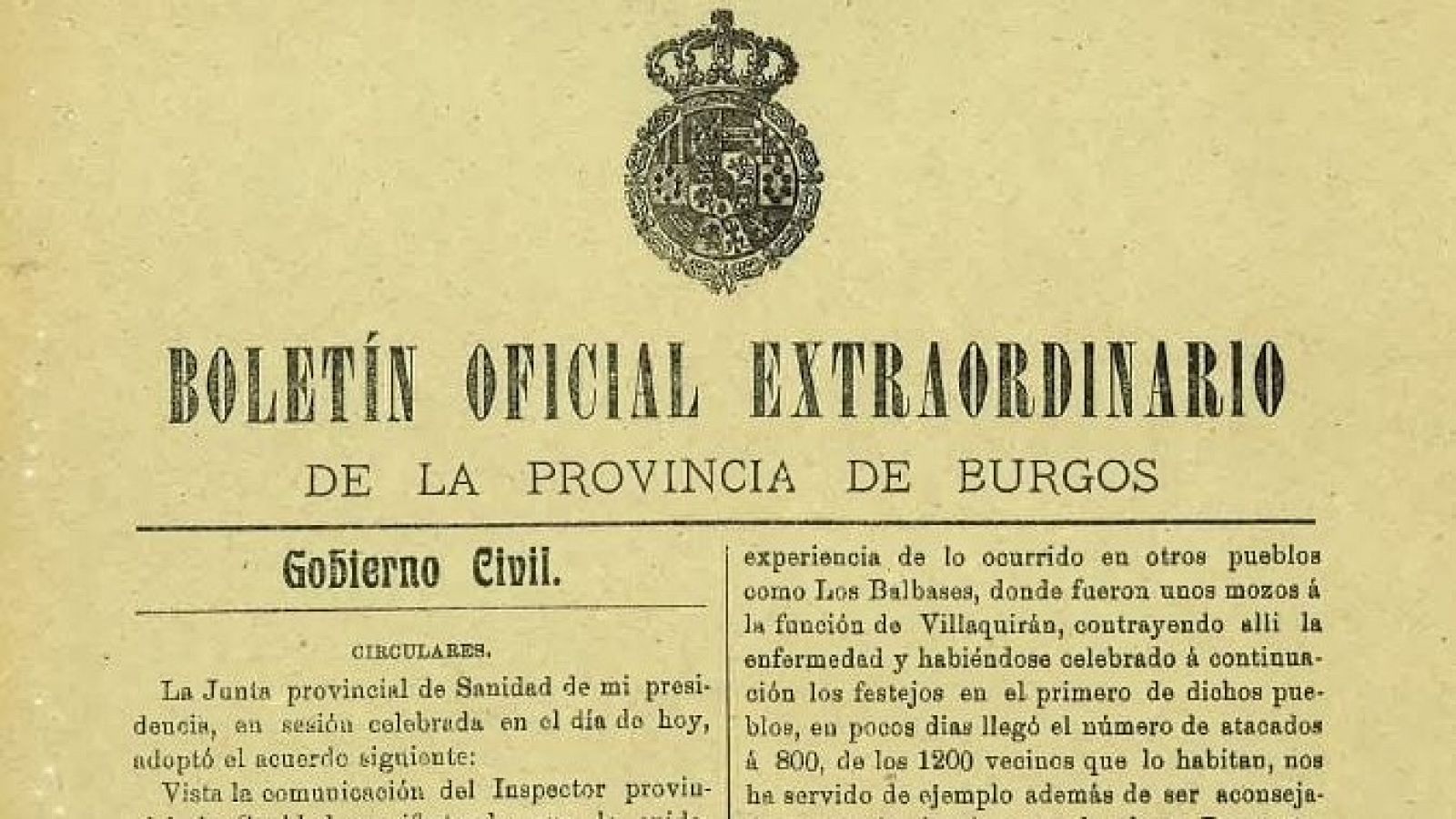Imagen del Boletín Oficial Extraordinario de la provincia de Burgos correspondiente a 1918.