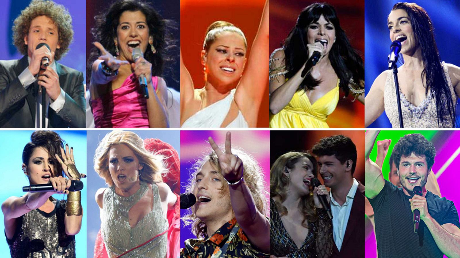 Los representantes de España del 2010 al 2019.