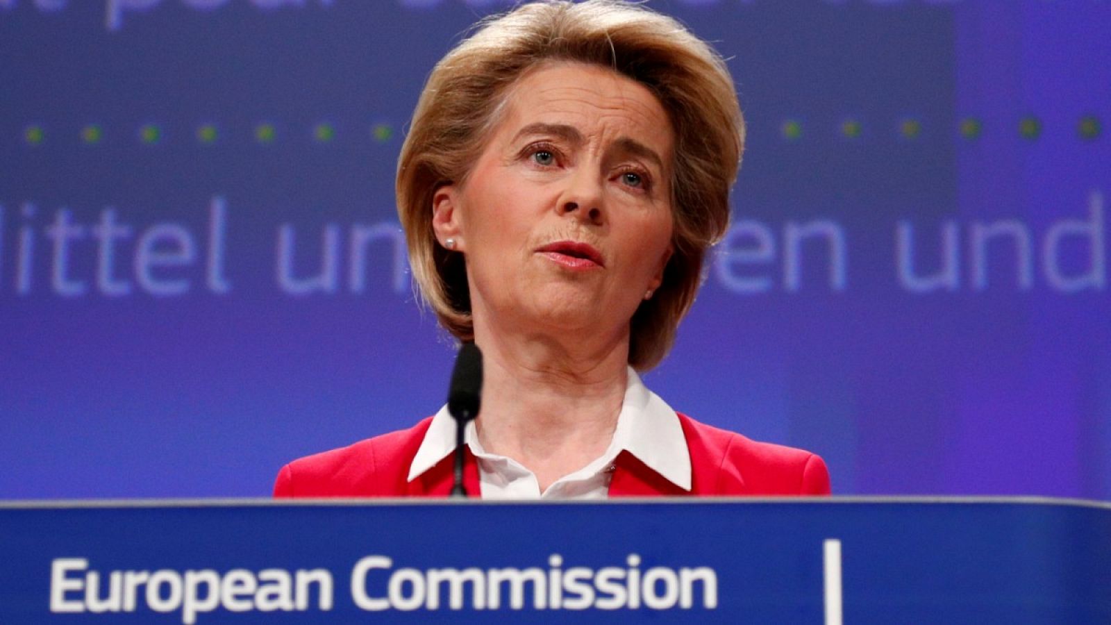 La presidenta de la Comisión Europea, Ursula von der Leyen, en una imagen del 2 de abril de 2020 en Bruselas, Bélgica.