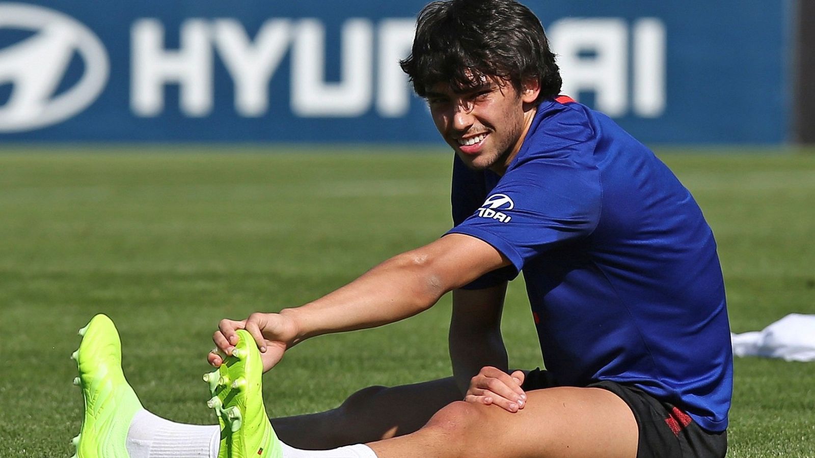 El jugador del Atlético Joao Félix durante un entrenamiento en Majadahonda.