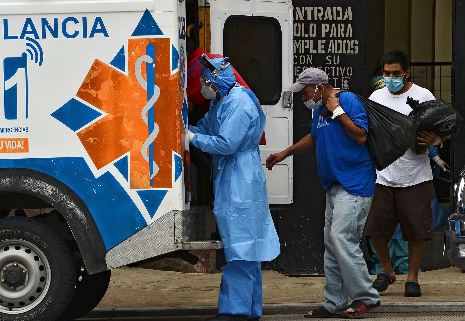Ambulancia usada para trasladar a pacientes de coronavirus en Honduras