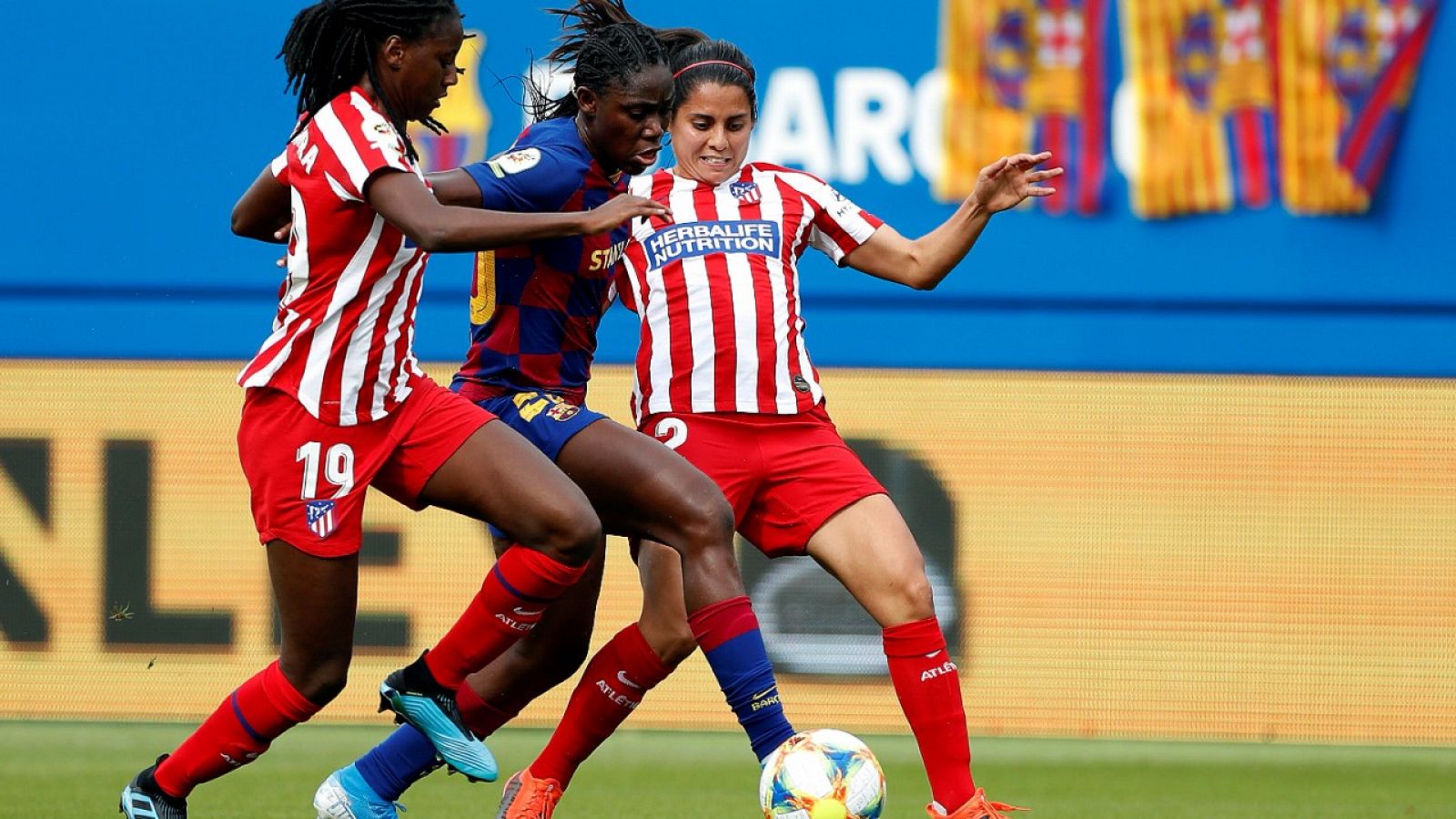 Imagen del partido entre el Atlético de Madrid y el FC Barcelona de la Liga Iberdrola femenina.