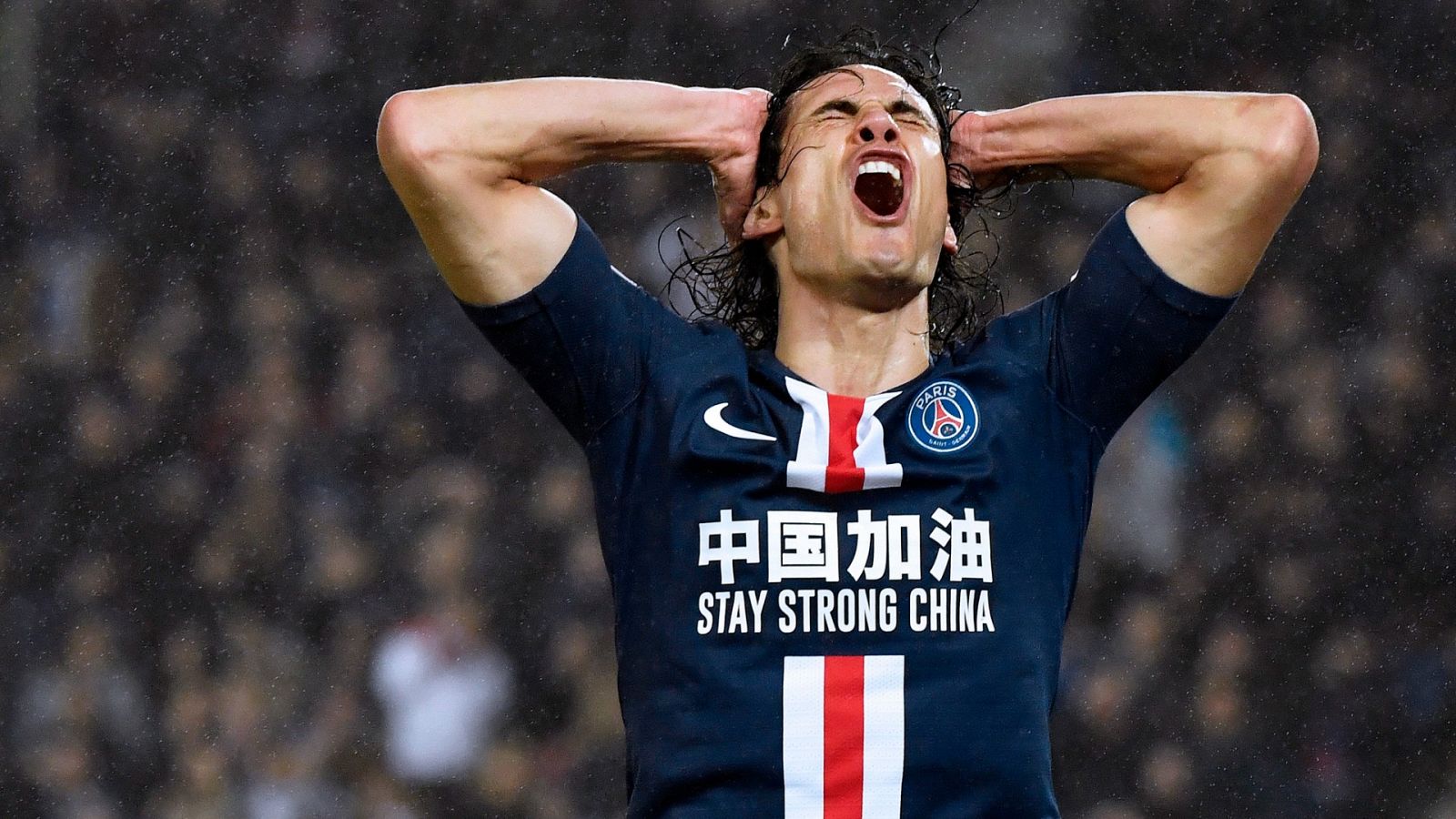 Edinson Cavani, en un partido con el PSG.