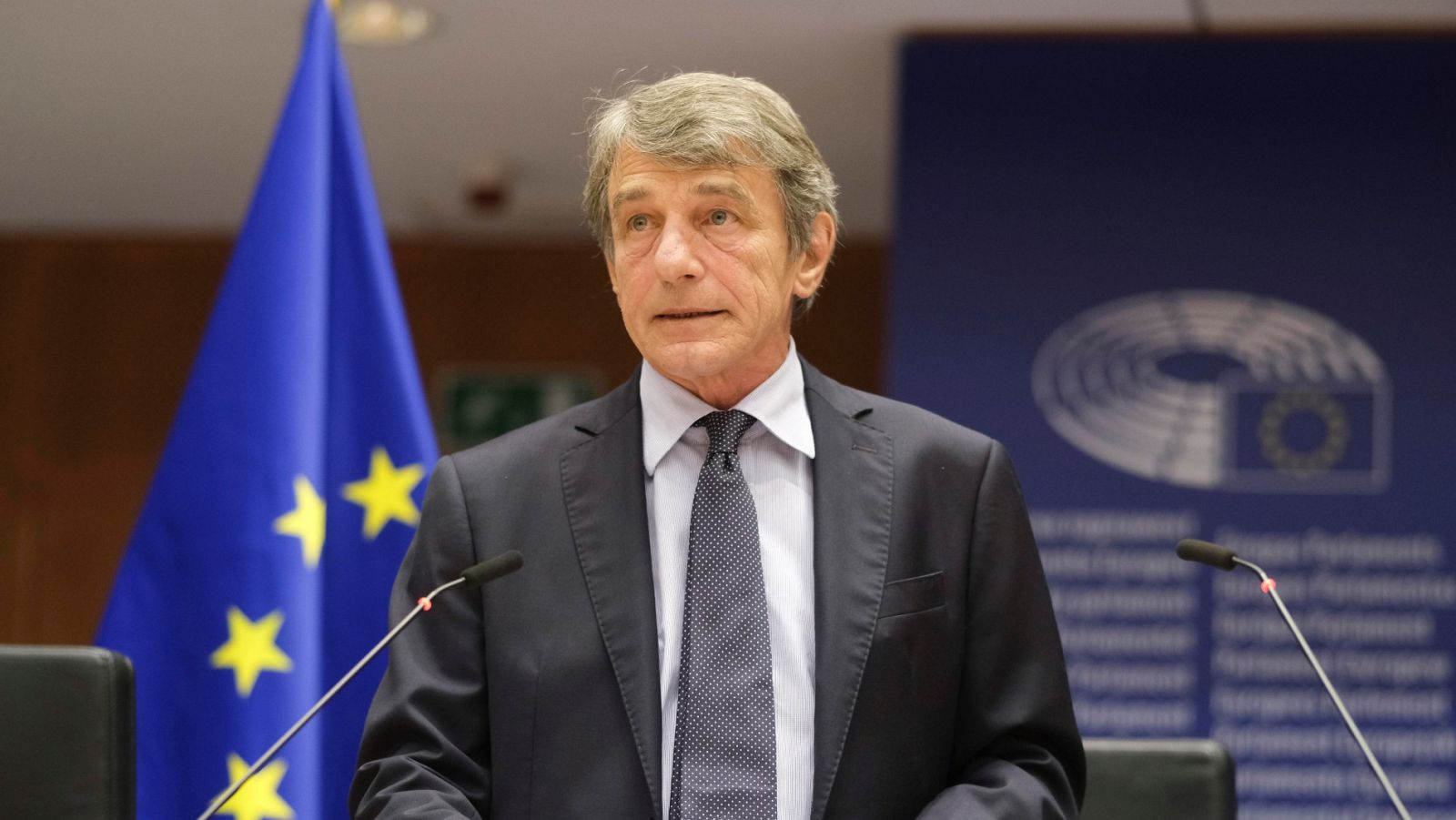 El presidente del Parlamento Europeo, David, Sassoli