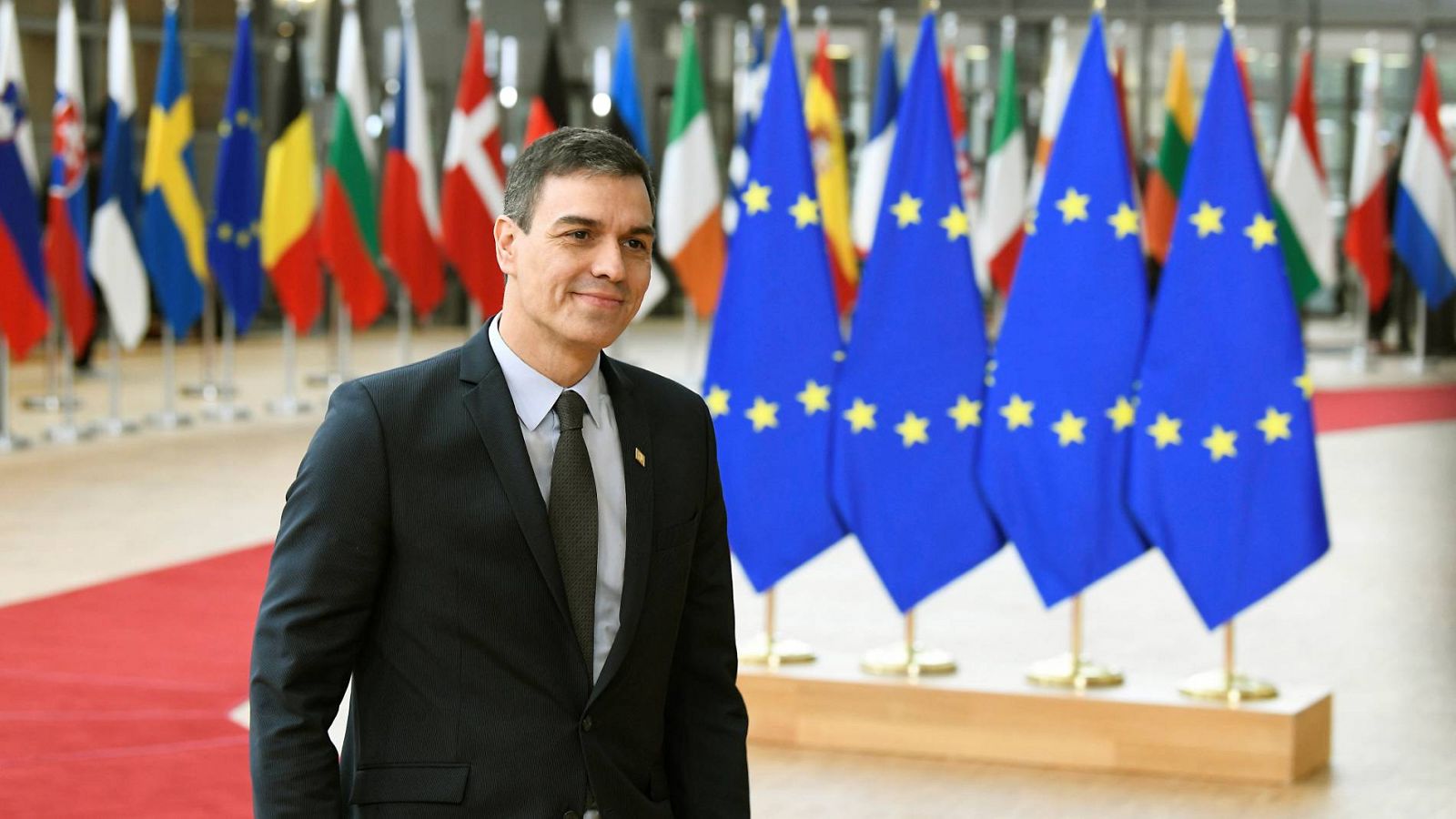El presidente del Gobierno, Pedro Sánchez, durante un encuentro en Bruselas con los líderes europeos el pasado mes de febrero
