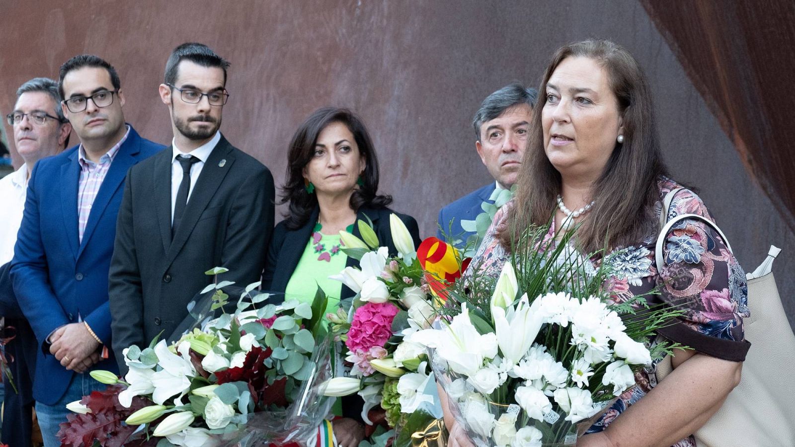 La presidenta de la Asociación de Víctimas del Terrorismo, Maite Araluce, durante un homenaje a las víctimas del terrorismo