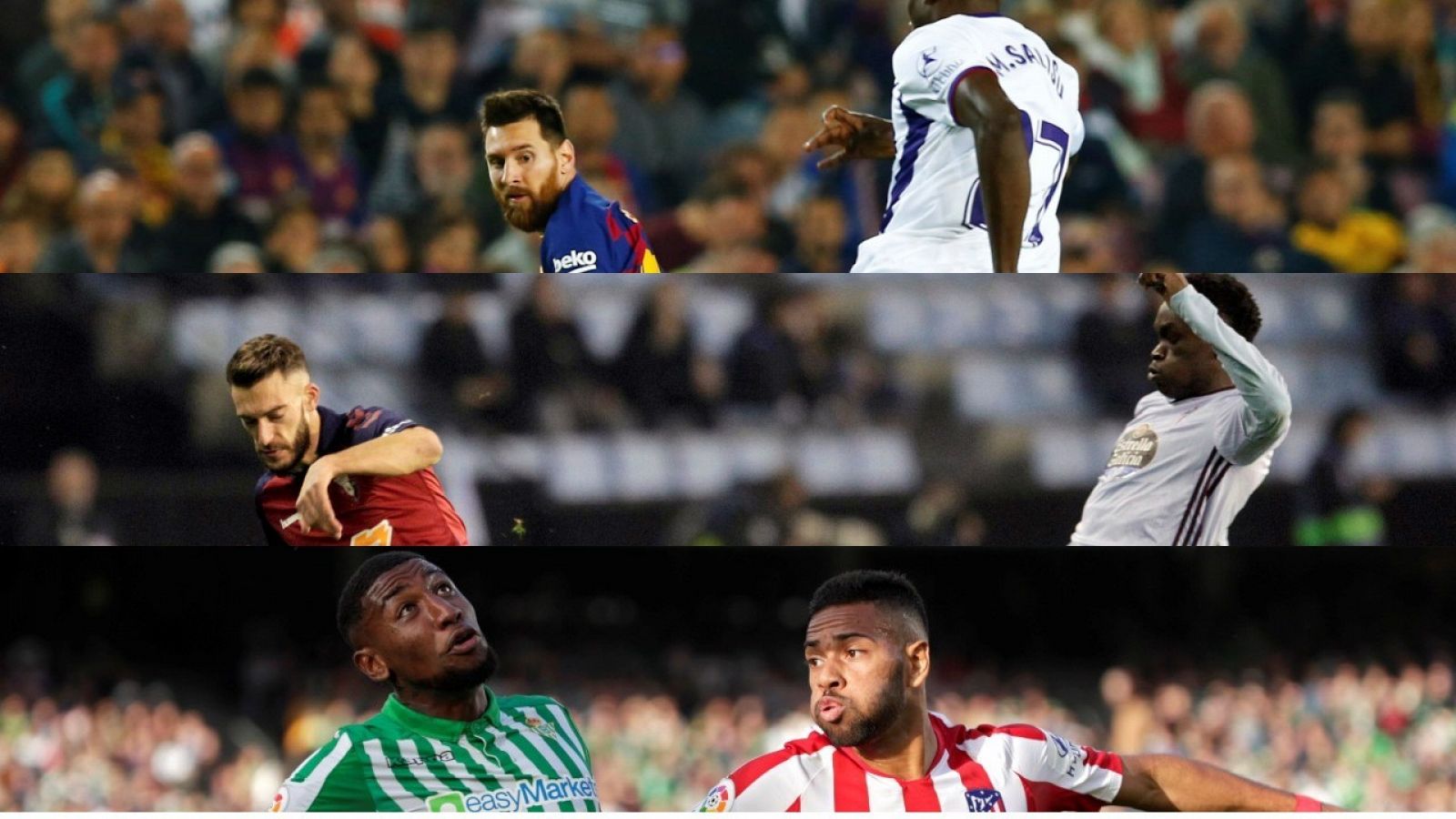 Imágenes de los encuentros Barcelona-Valladolid, Celta-Osasuna y Betis-Atlético de la primera vuelta de la Liga 2019-2020.