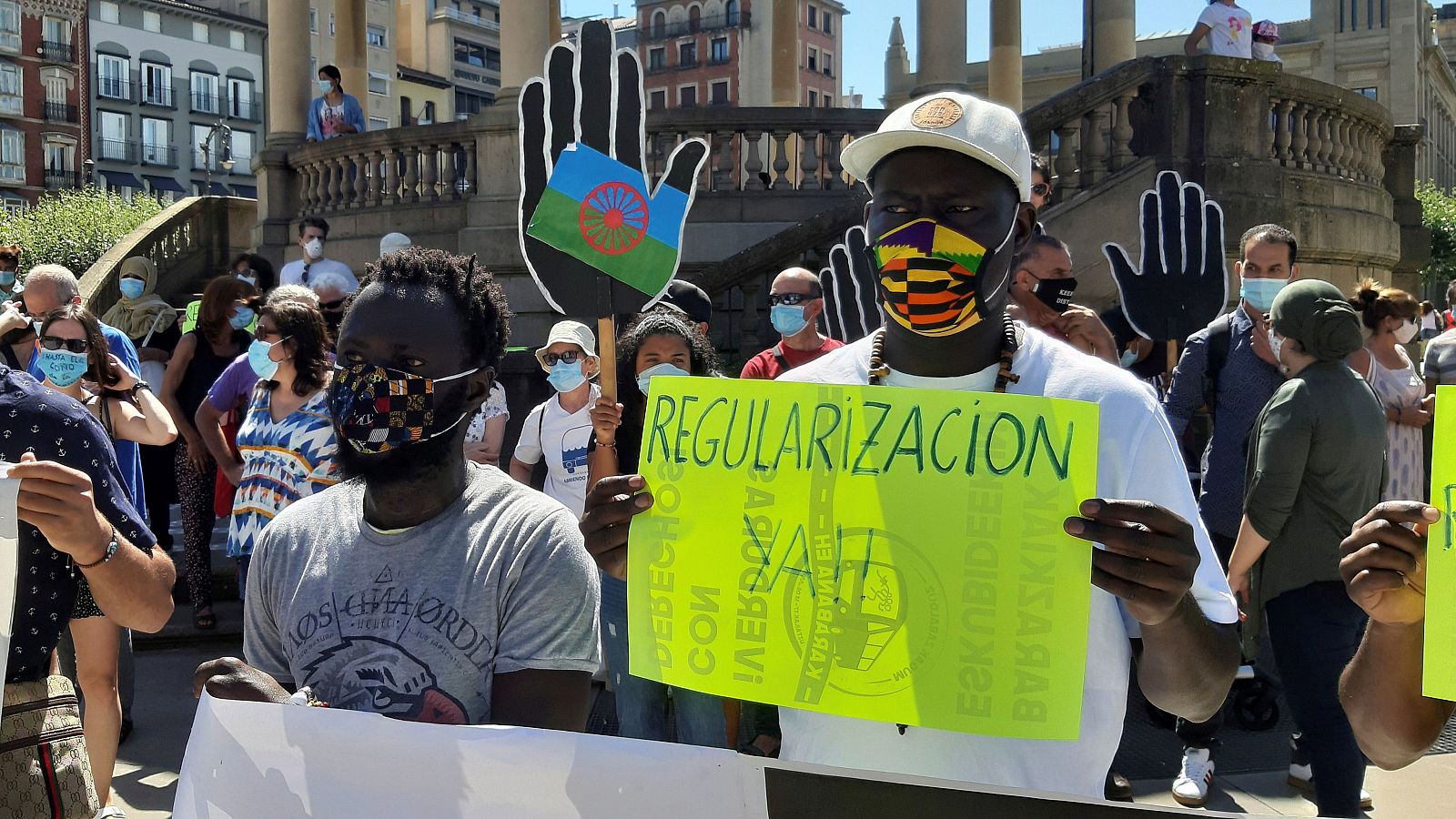 Inmigrantes protestan en Pamplona