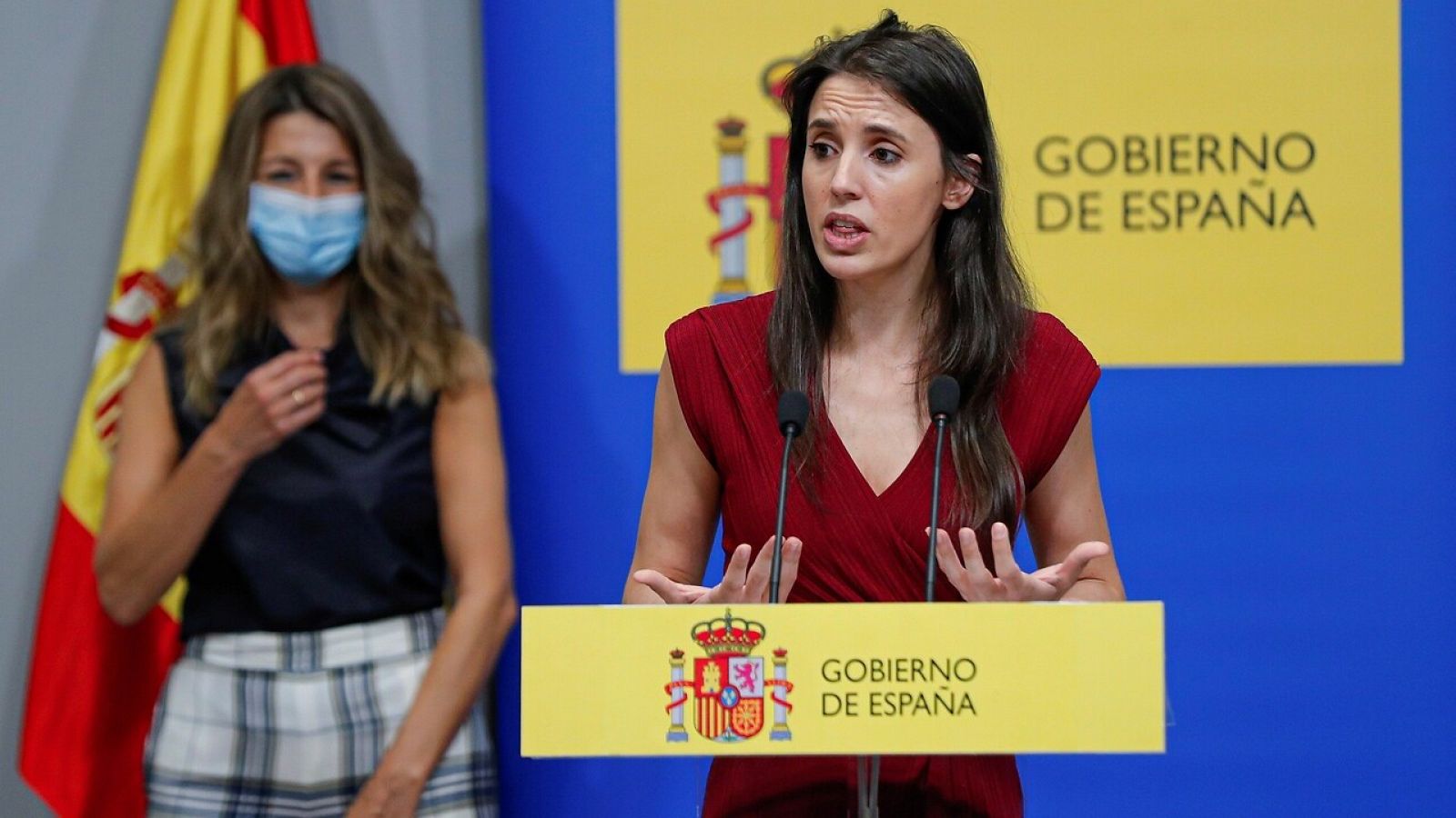 La ministra de Igualdad, Irene Montero, durante una comparecencia