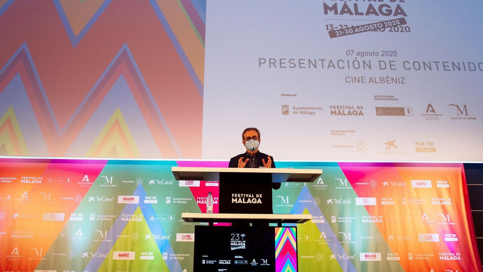 Juan Antonio Vigar durante la presentación de la 23 edición del Festival de Málaga