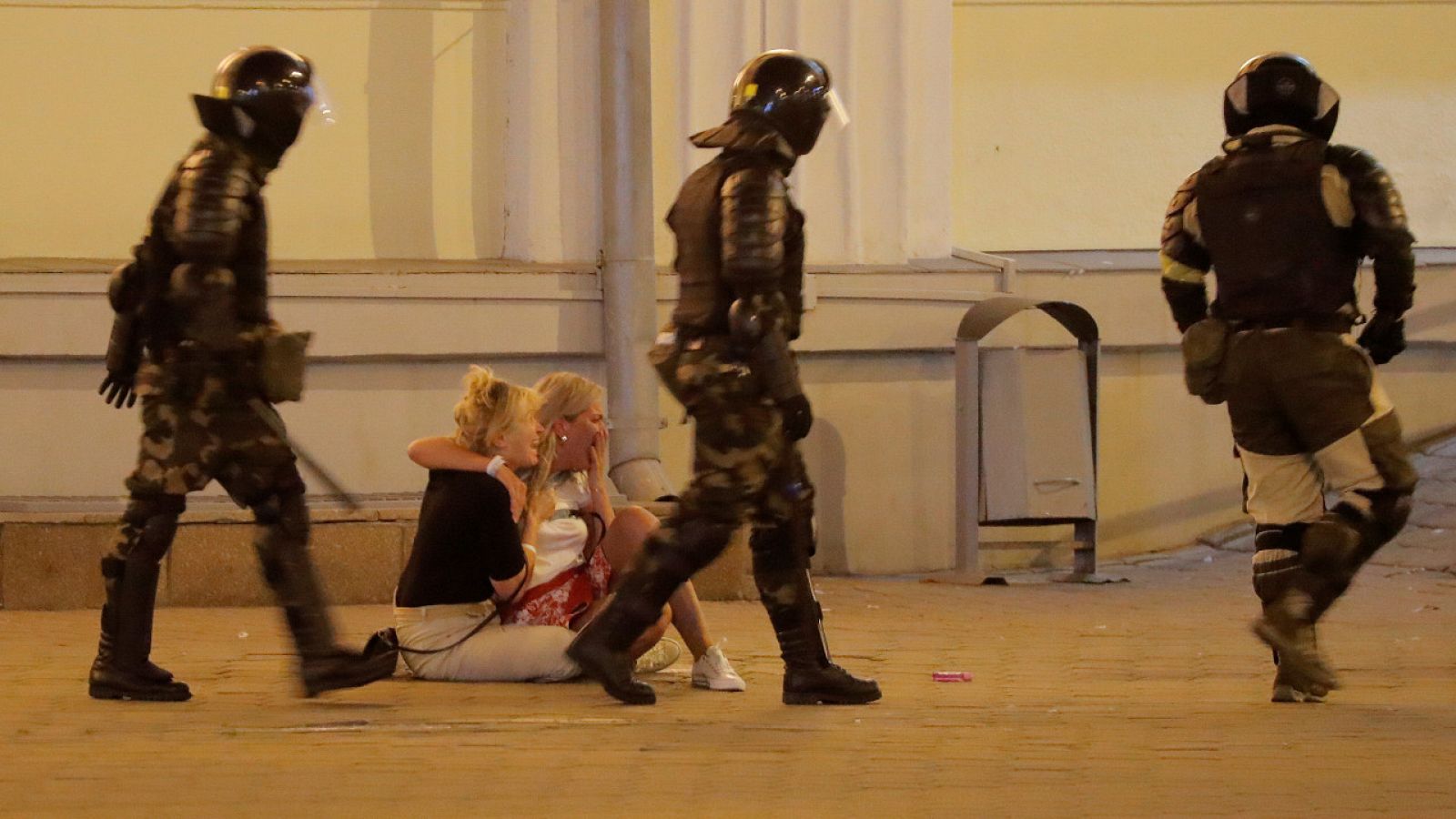 La policía en las calles de Minsk 